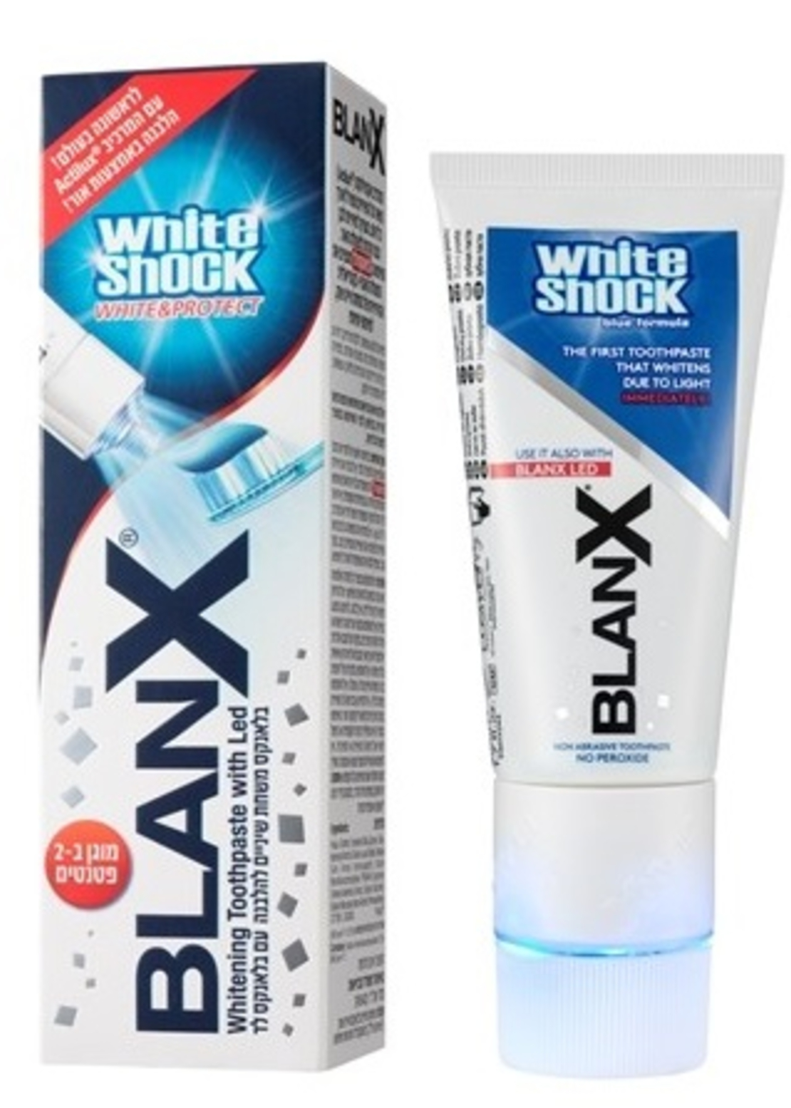 בלאנקס וויט שוק משחת שיניים עם לד BlanX White Shock Led