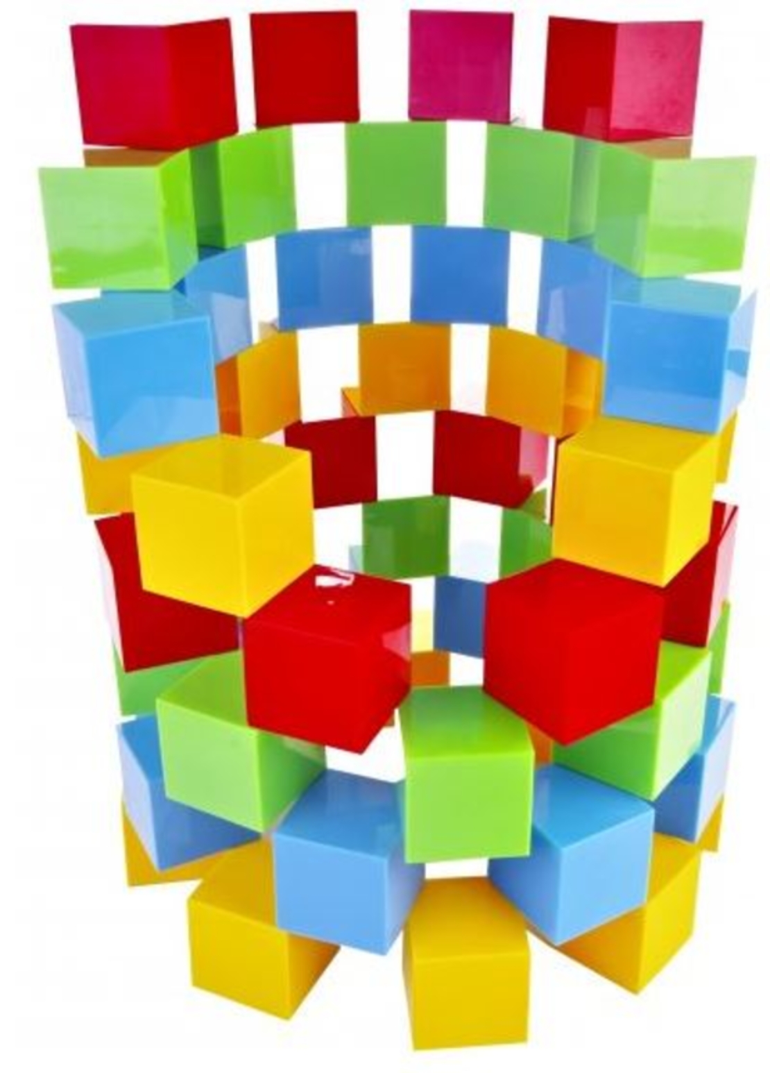 קוביות מגנט 64 חלקים צבעוני (כל קוביה צבע אחיד) (5cm)