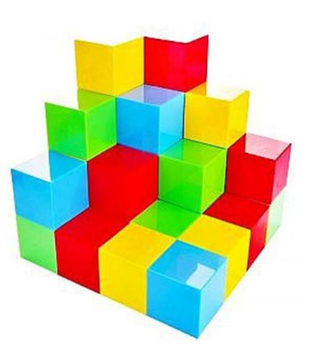 קוביות מגנט 64 חלקים צבעוני (כל קוביה צבע אחיד) (5cm)