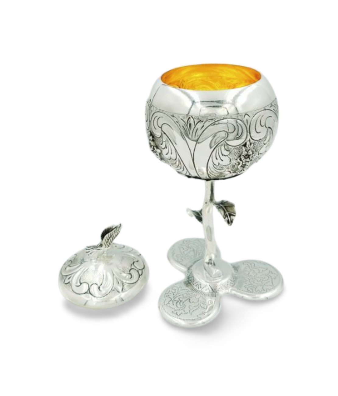 Kiddush Rosin cup decorated pure silver
