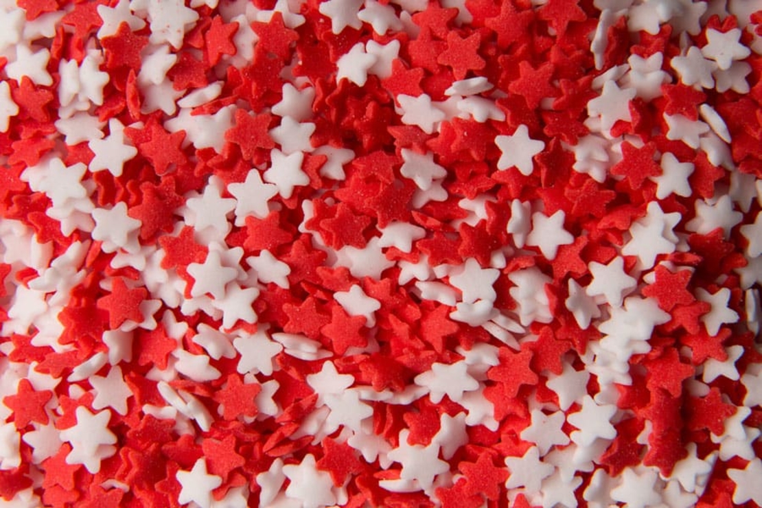 סוכריות כוכבים אדום לבן
