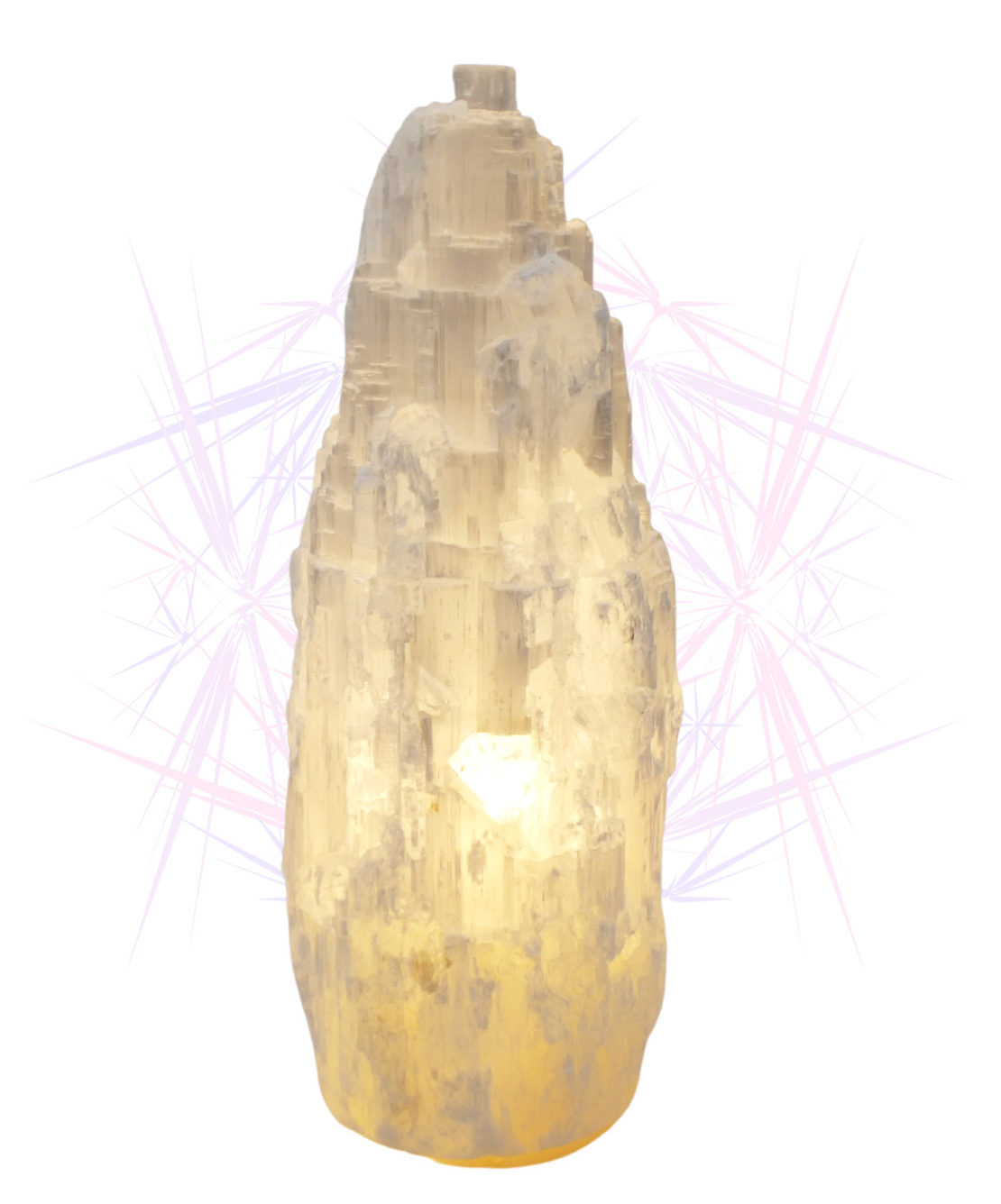 מנורת גביש סלנייט טבעי דגם 'מפל' - גדול