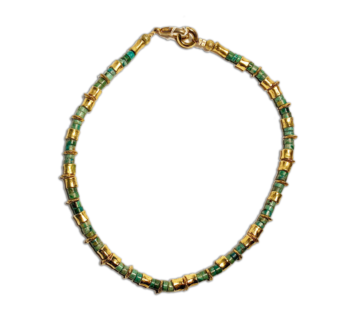 Eilat necklace and Gilded Beads