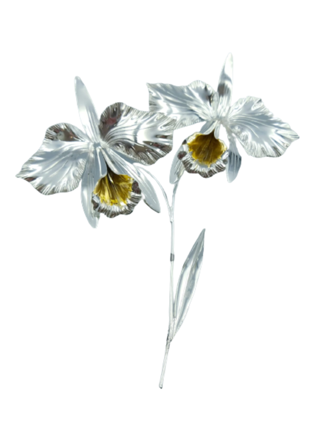A flower for decoration made of pure silver