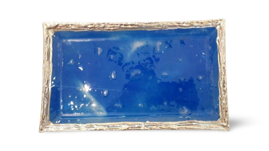 Blue glass pini tray