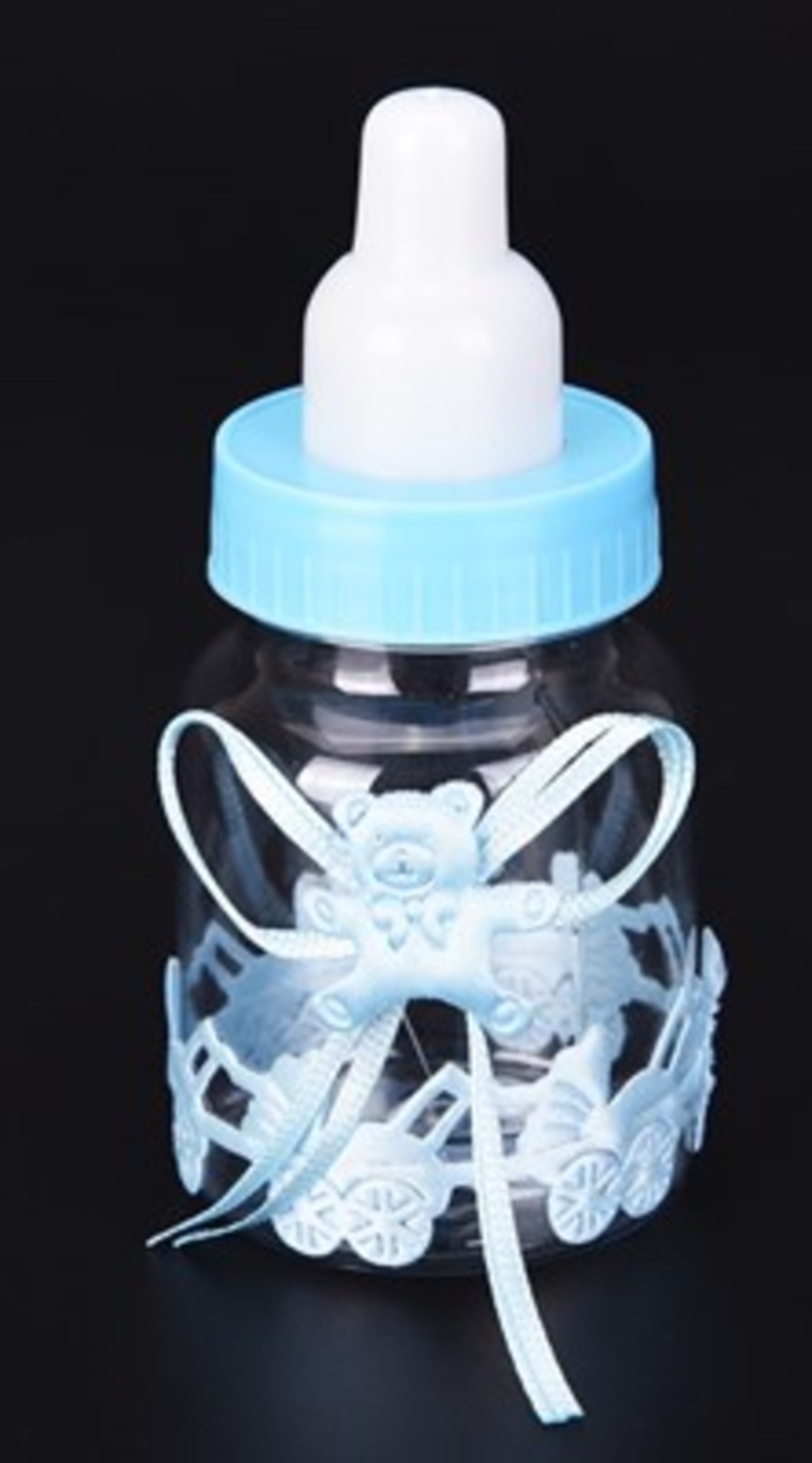 בקבוק פלסטיק קטן מעוצב למילוי - תכלת