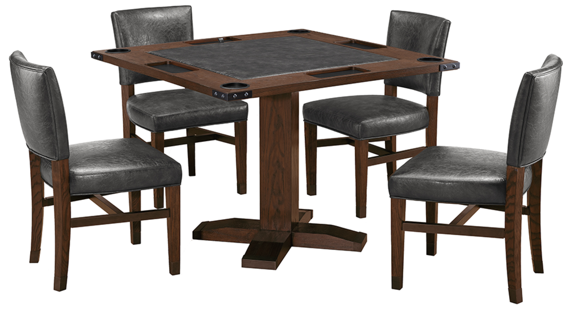 Legacy שולחן קלפים ושולחן אוכל מרובע דגם Rustic מעץ מאסיבי