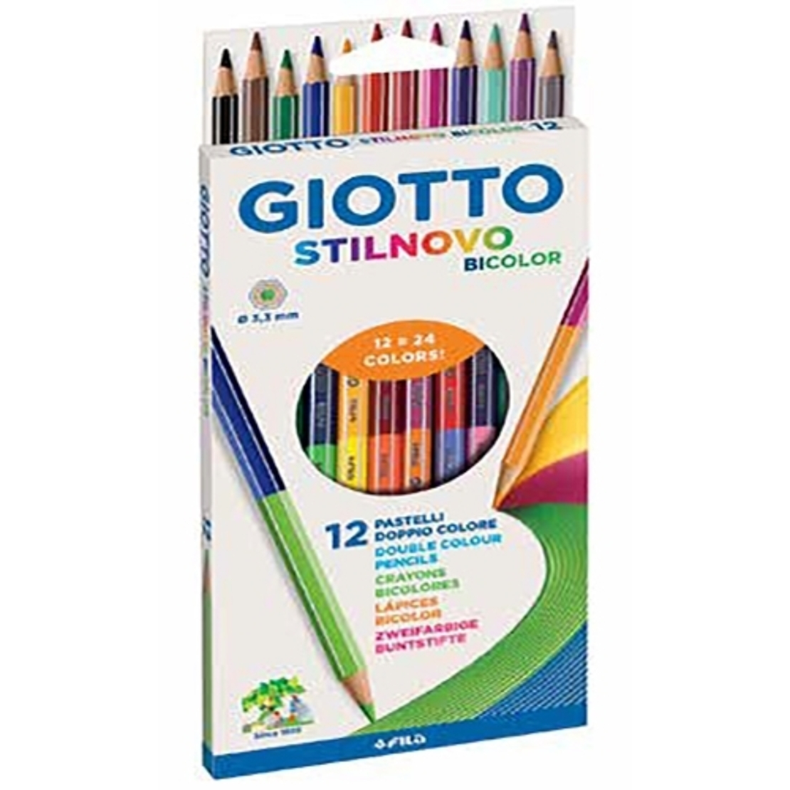 עפרונות צבעוניים דו צדדי 12 SK