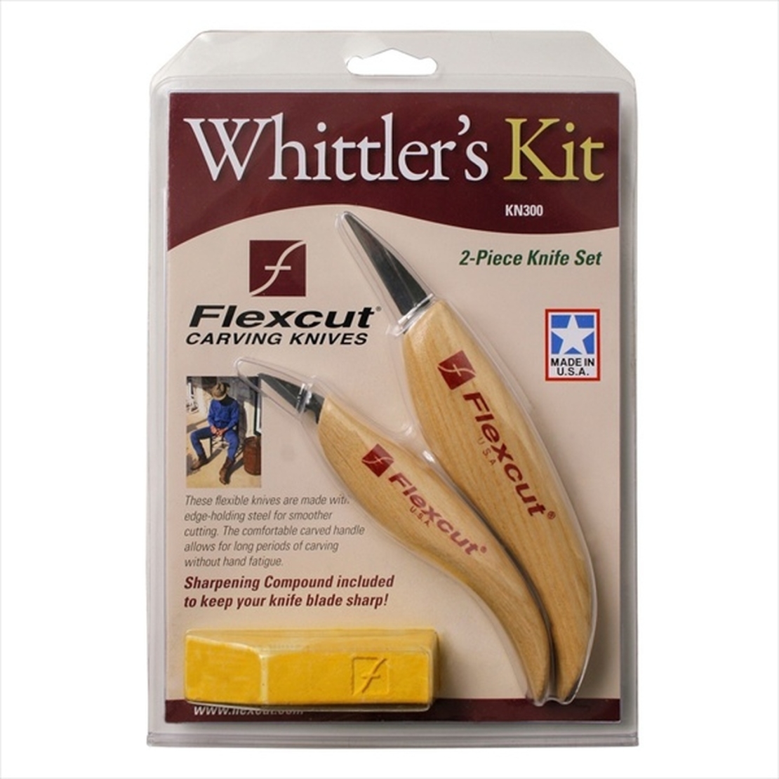 סט 2 סכינים לגלף פלקסקאט-TOOLEDEN FLEXCUT Whittler's Kit