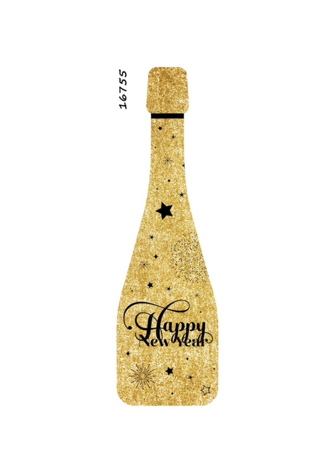 מרכז שולחן בקבוק שמפניה גדול HAPPY NEW YEAR
