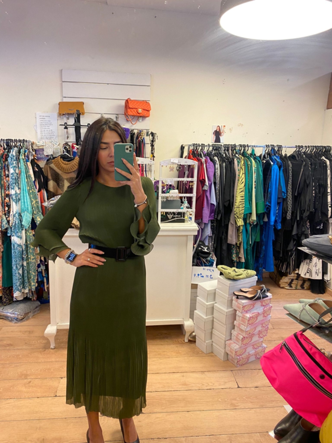 שמלת פלי ירוקה
