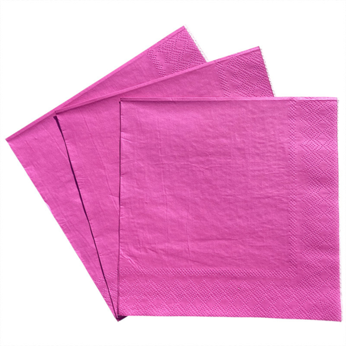 מפיות נייר חלקות צבע ורוד פוקסיה - 20 יחידות