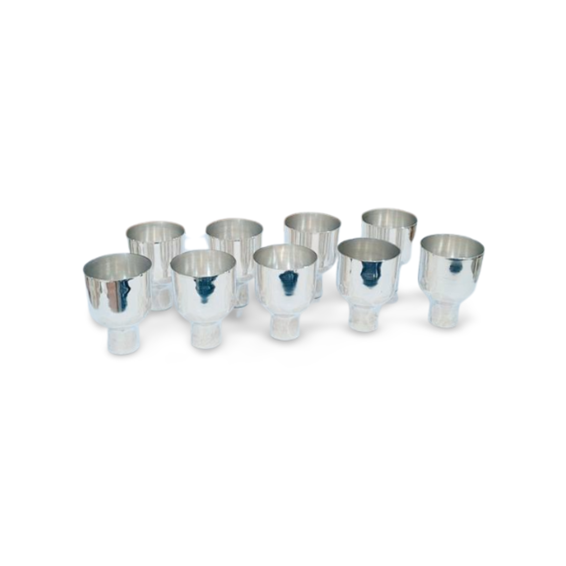 set of cups for lighting Hanukkah candles pure silver