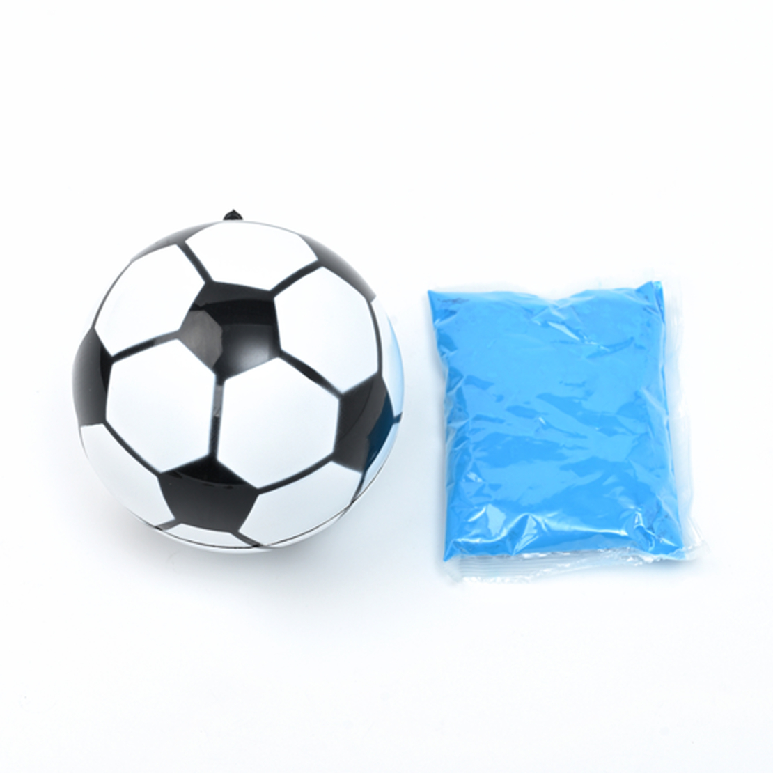 אביזר כדורגל לחשיפת מין הילוד (אבקה כחולה)