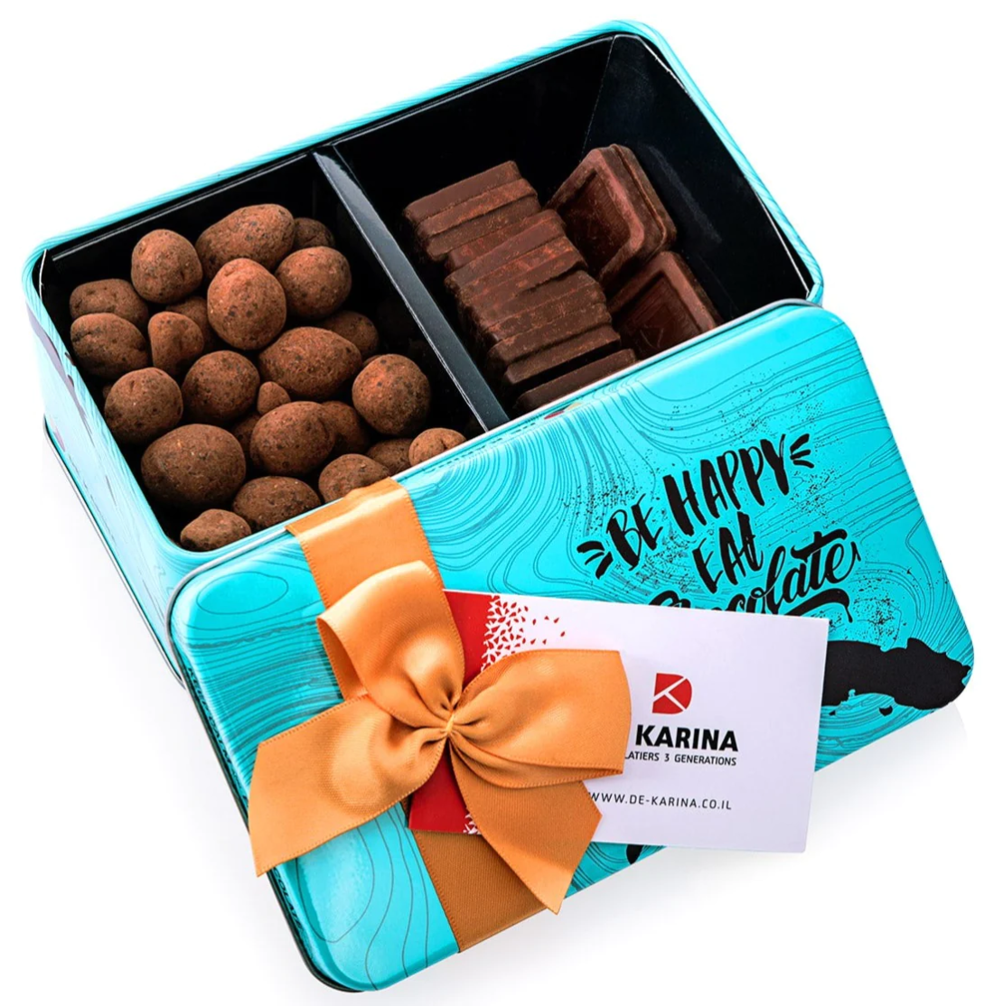 דה קרינה - מארז דואט כחול משלב 2 סוגי שוקולדים משובחים | פרווה | בד״ץ