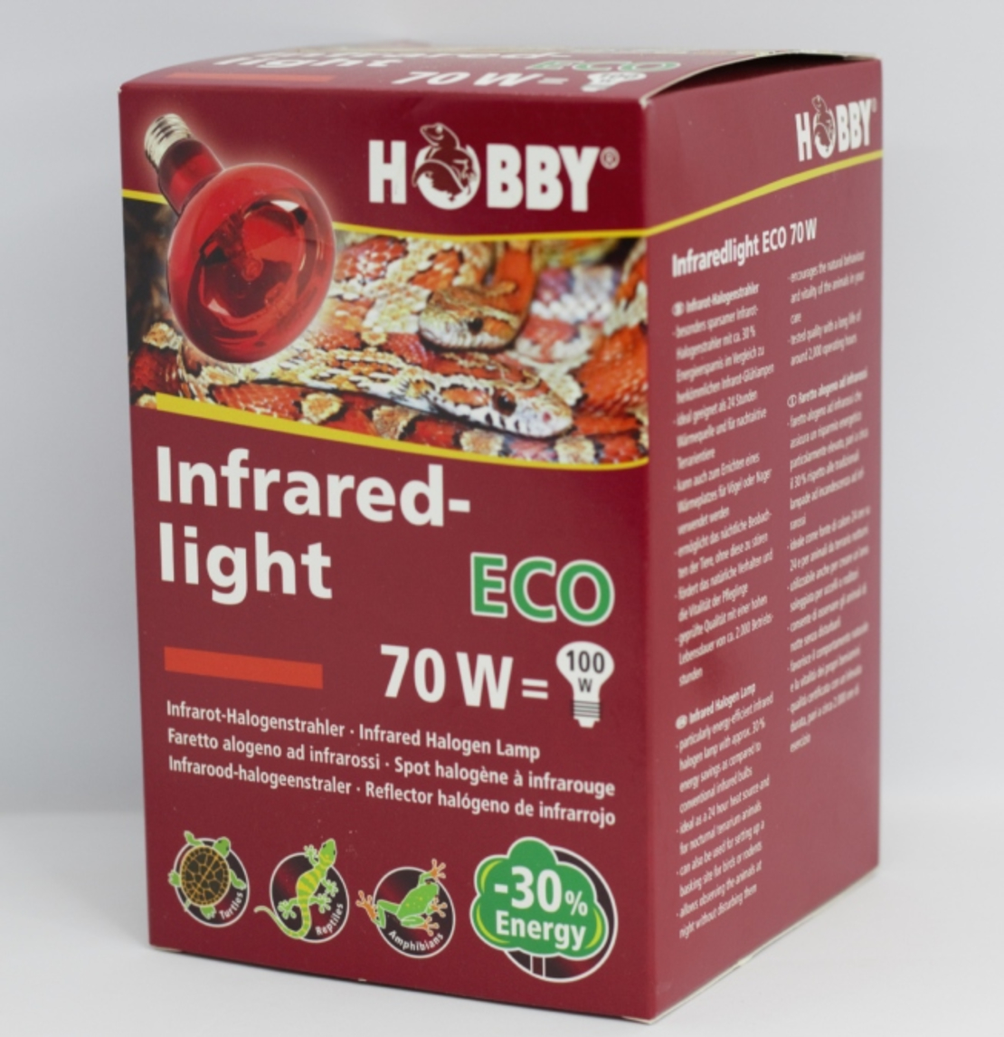 Hobby Infra red-light 70w | נורת חימום חסכונית לזוחלים