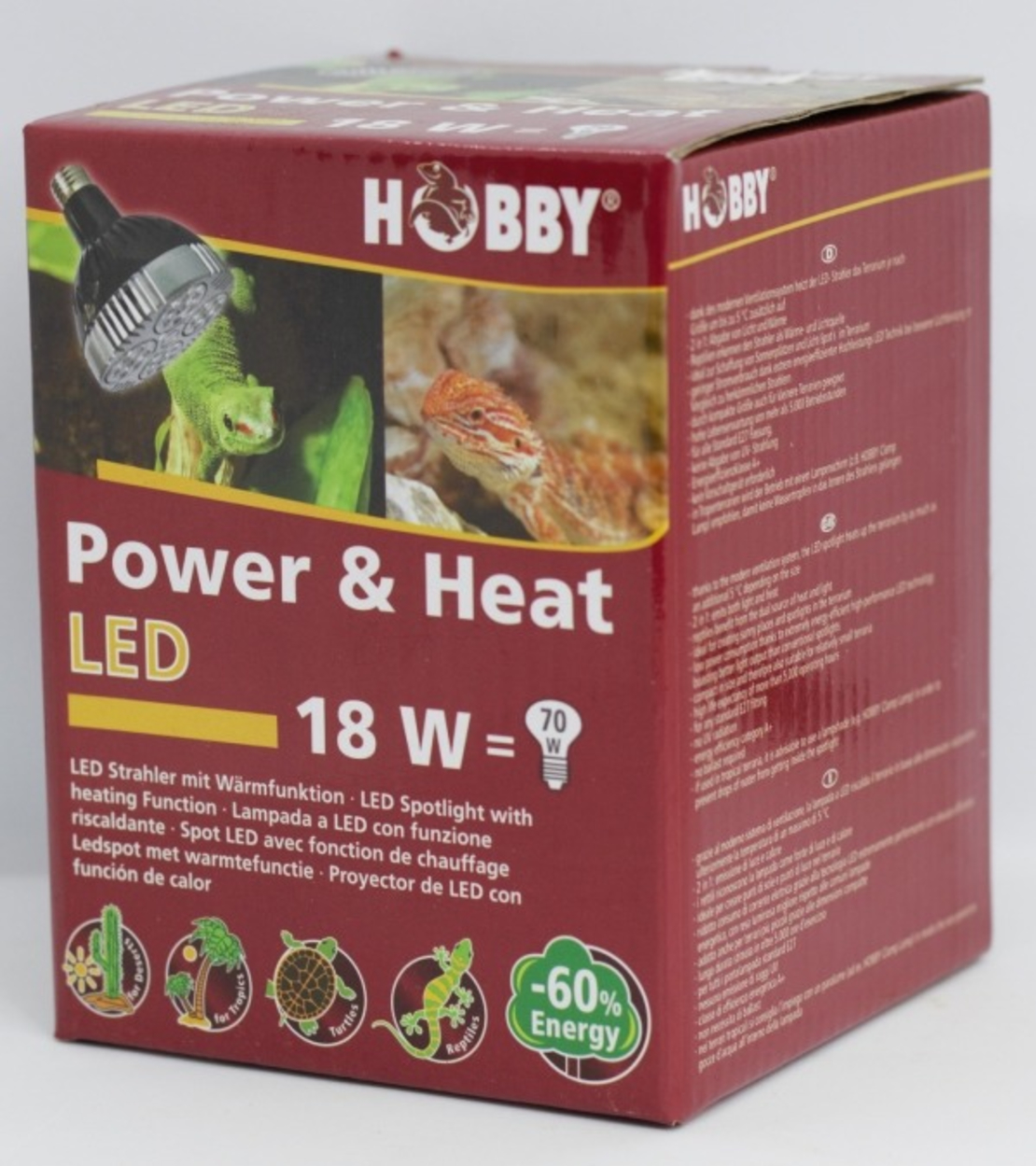 נורת לד שיזוף וחימום לטרריום | HOBBY Power +heat led 18w