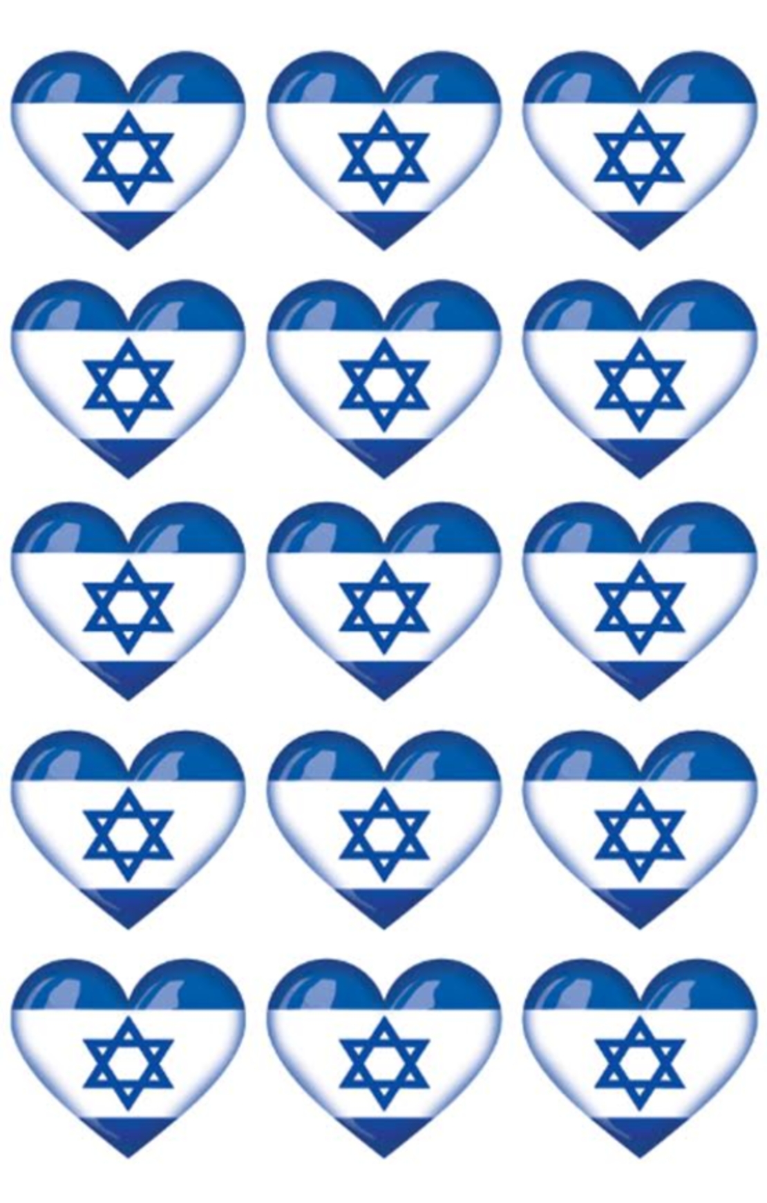 מדבקות לב דגל ישראל
