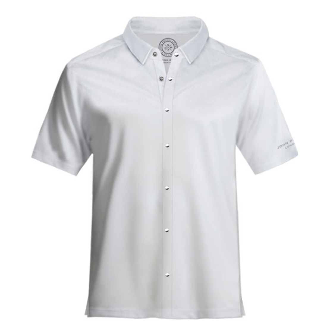 חולצת פולו קצרה עם כפתורים- לבן