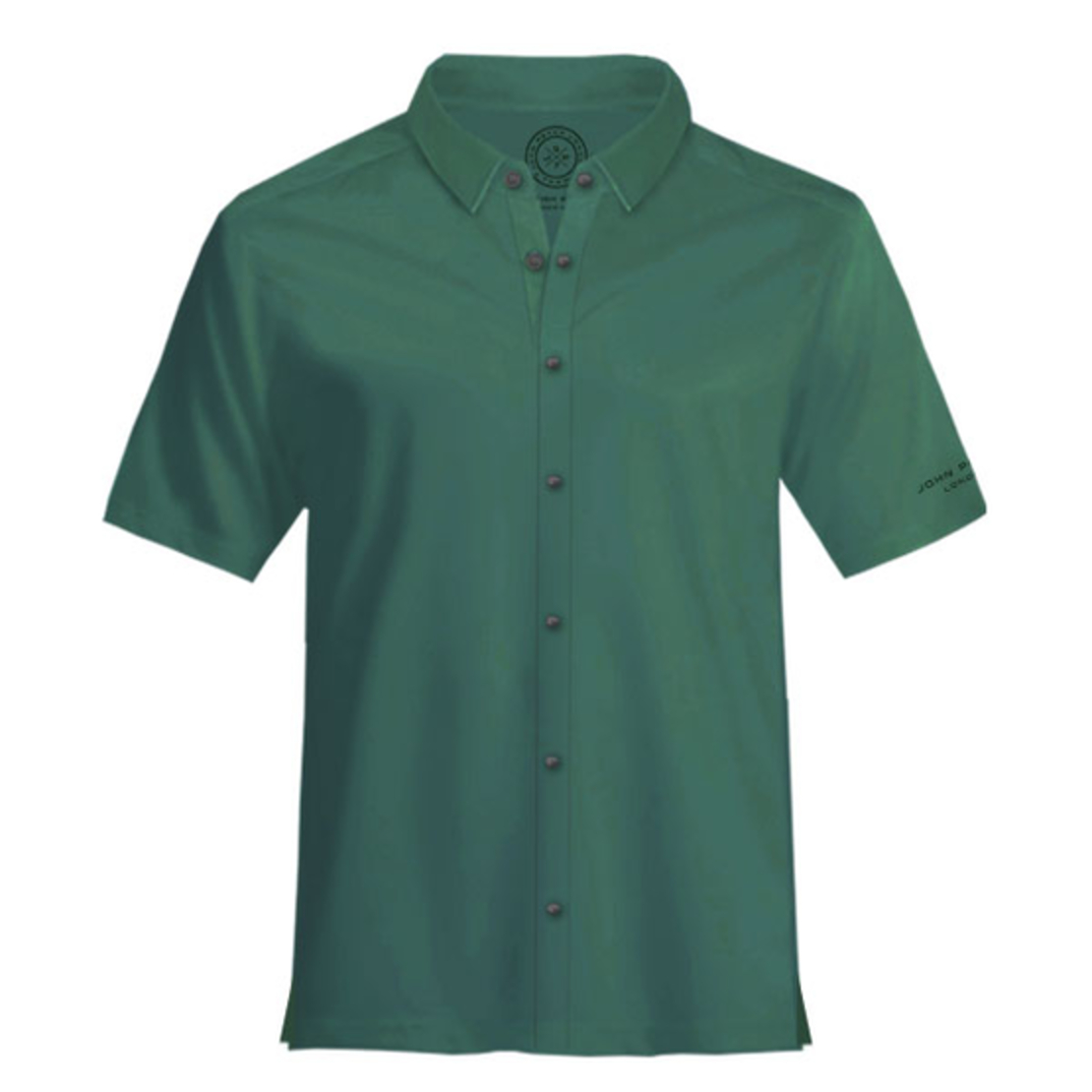 חולצת פולו קצרה עם כפתורים - ירוק אוליב