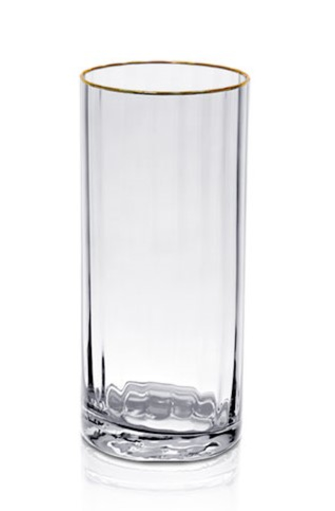 סט 6 כוסות זכוכית שקופה ופס זהב
