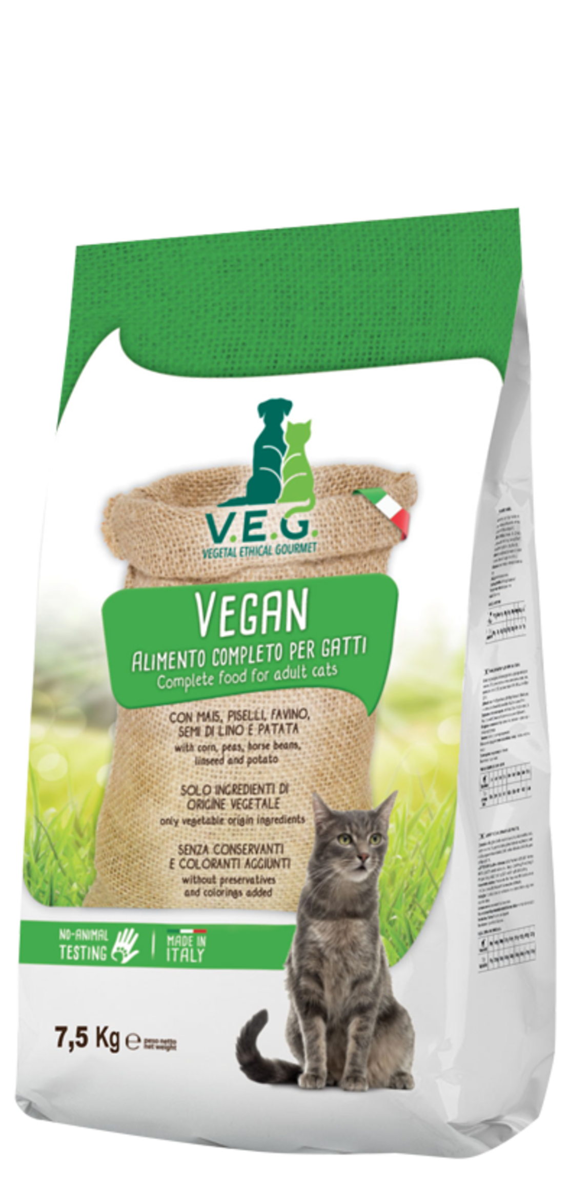 VEG מזון טבעוני לחתולים  7.5 קילו משלוח מהיר חינם