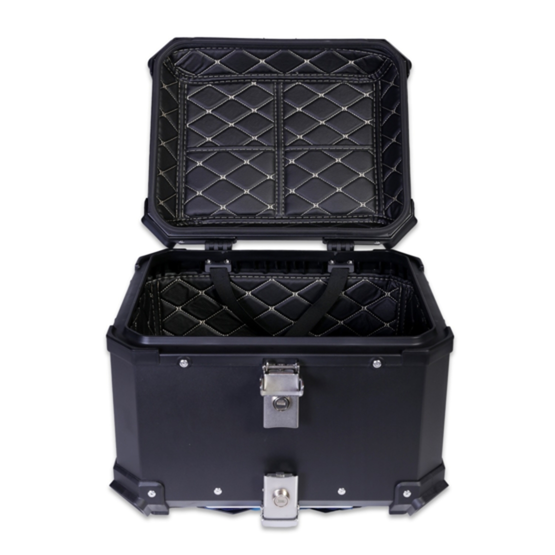 ארגז אלומיניום מרופד לאופנוע 45 ליטר מקינה שחור – MACHINA BOX ALUMINUM 45L BLACK