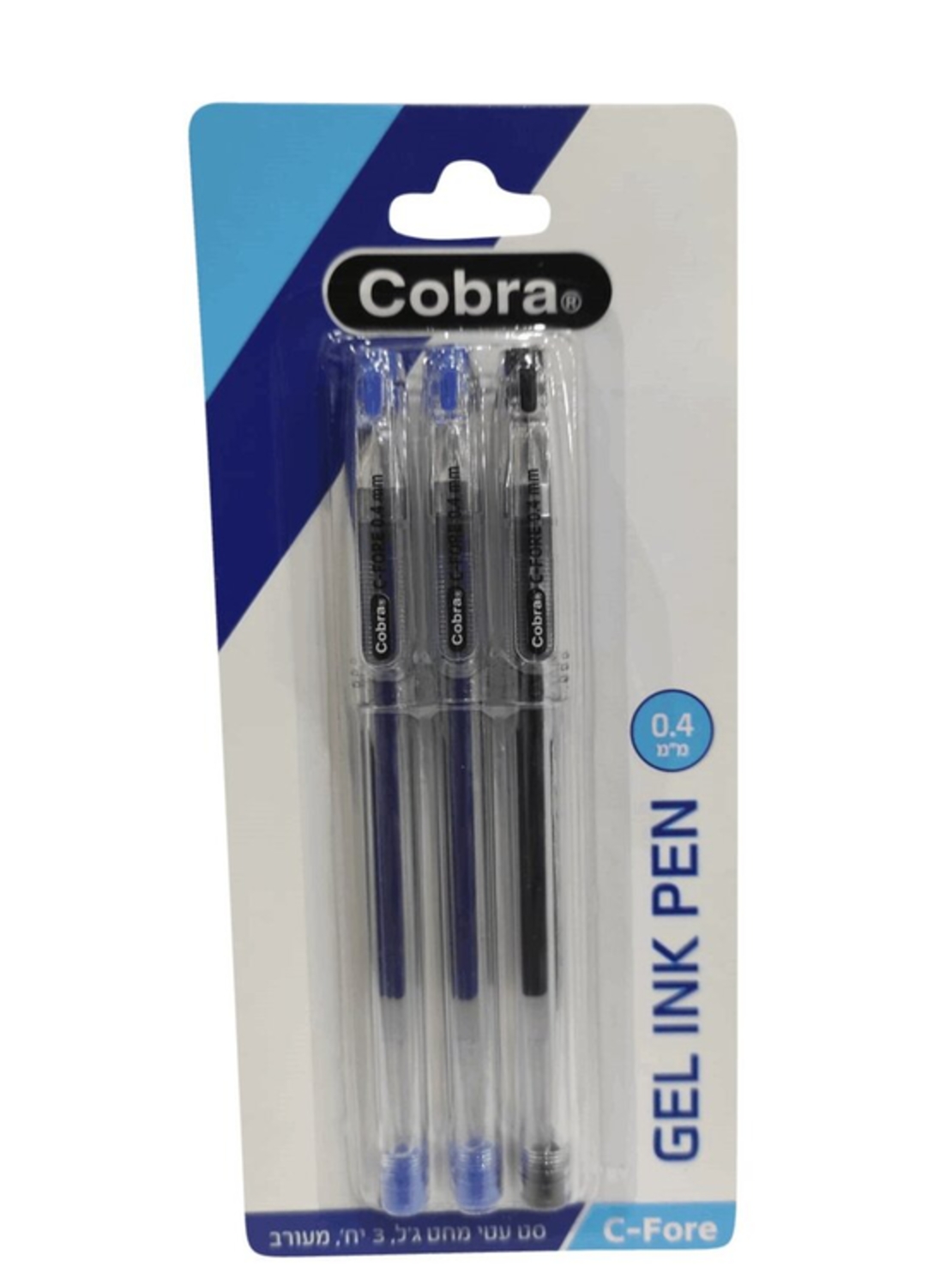 סט שלישית  עט ג'ל 0.4 של cobra c-fore