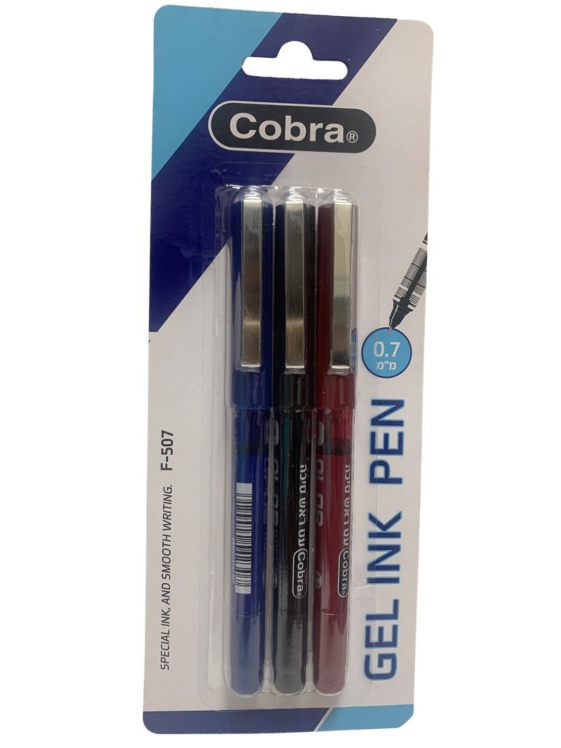סט שלישית  עט ג'ל 0.7 של cobra f-507
