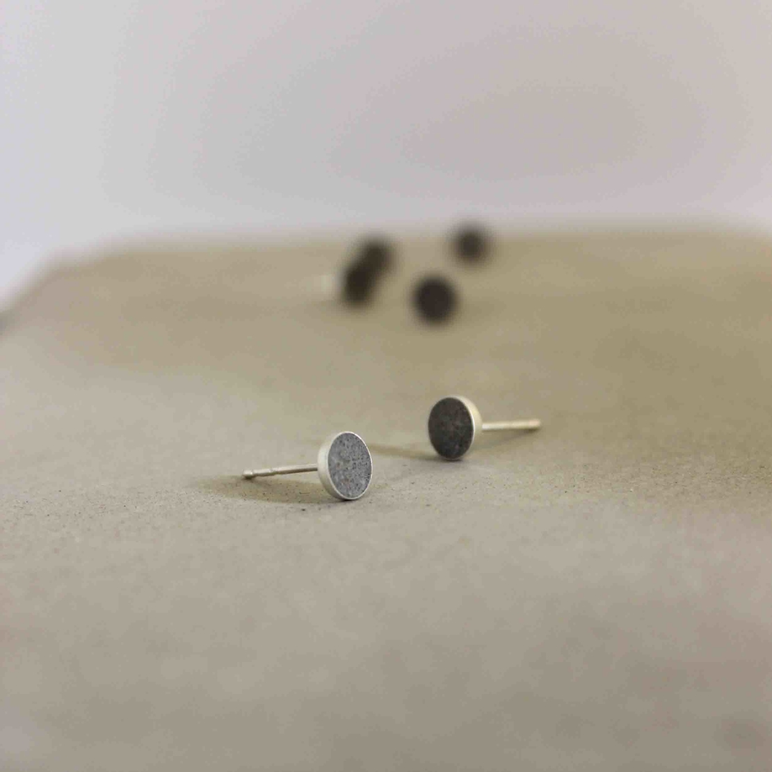 Tiny Silver and concrete Studs