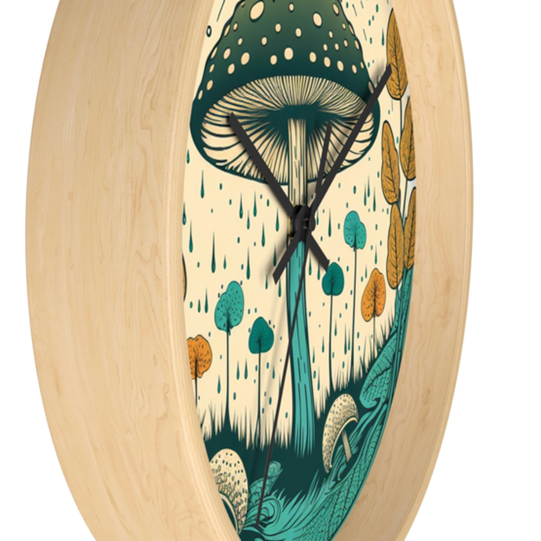 Mushroom Wall Clock - Mystical Mushroom Design - Unique Gift - FunfiFly