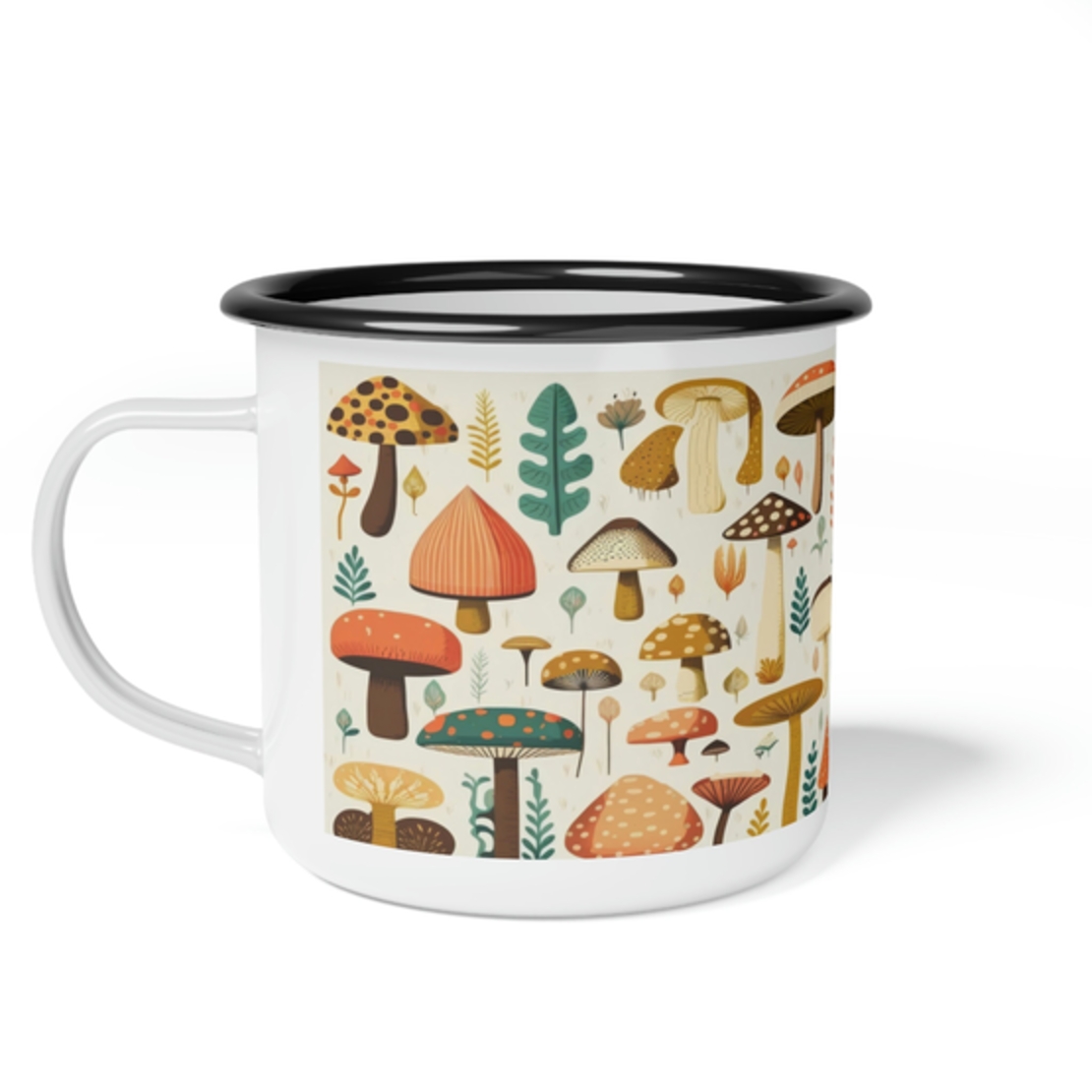 Nature's Brew Enamel Camping Mug - Rustic, Durable Mug for Outdoor Adventures - FungiFly