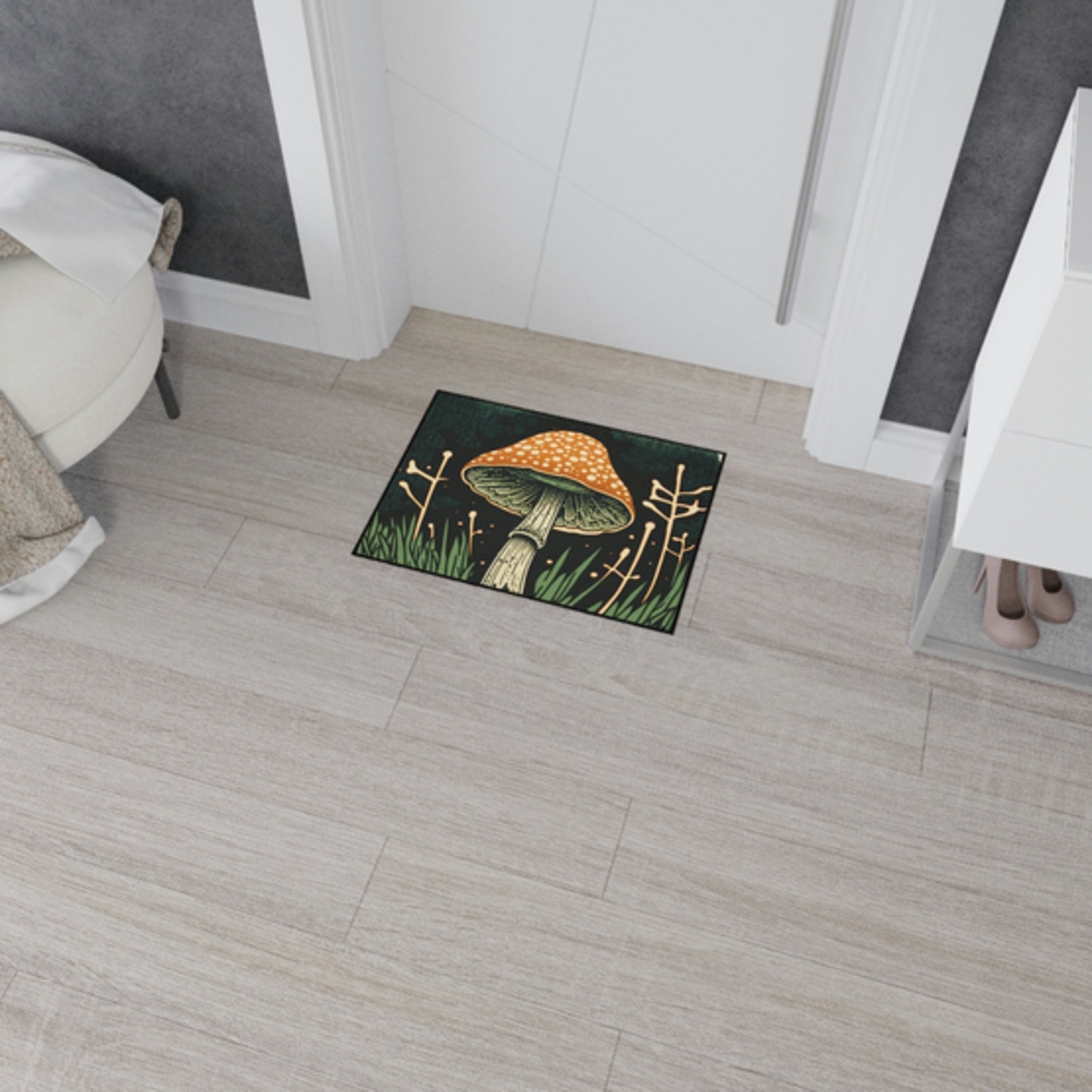 Floor Mat - Forest Mushroom Design - Eco-Friendly and Durable - Fungifly