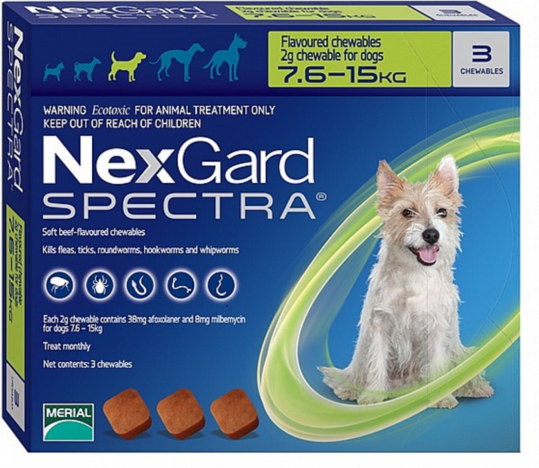 נקסגארד ספקטרה לכלבים במשקל 7.5-15 ק