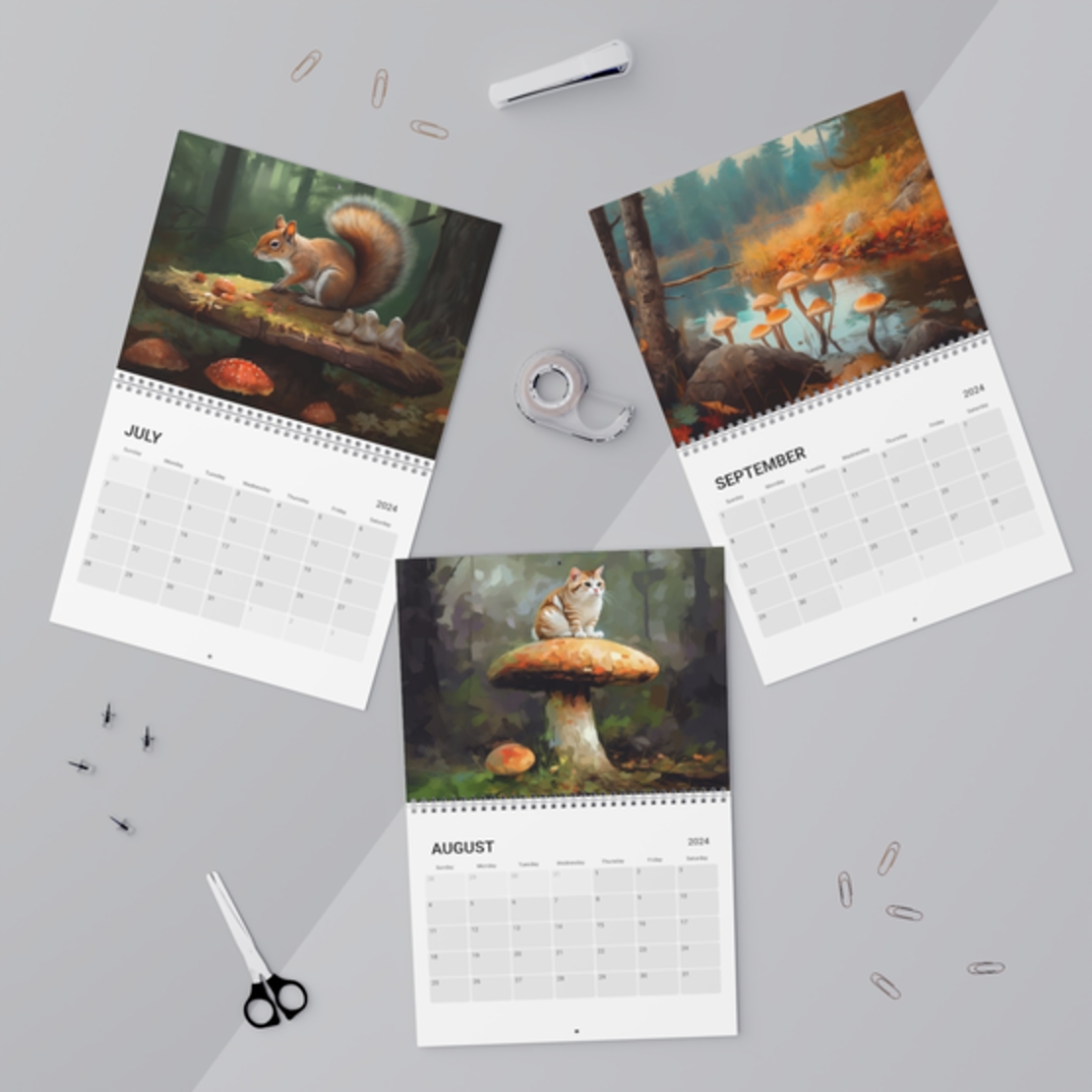 Mushroom Magic 2024 Calendar by FungiFly - Nature-Inspired, Unique Mushroom Imagery
