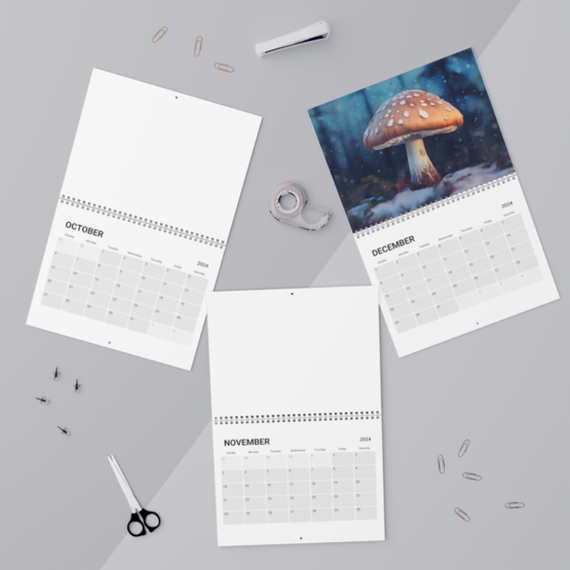 Mushroom Magic 2024 Calendar by FungiFly - Nature-Inspired, Unique Mushroom Imagery