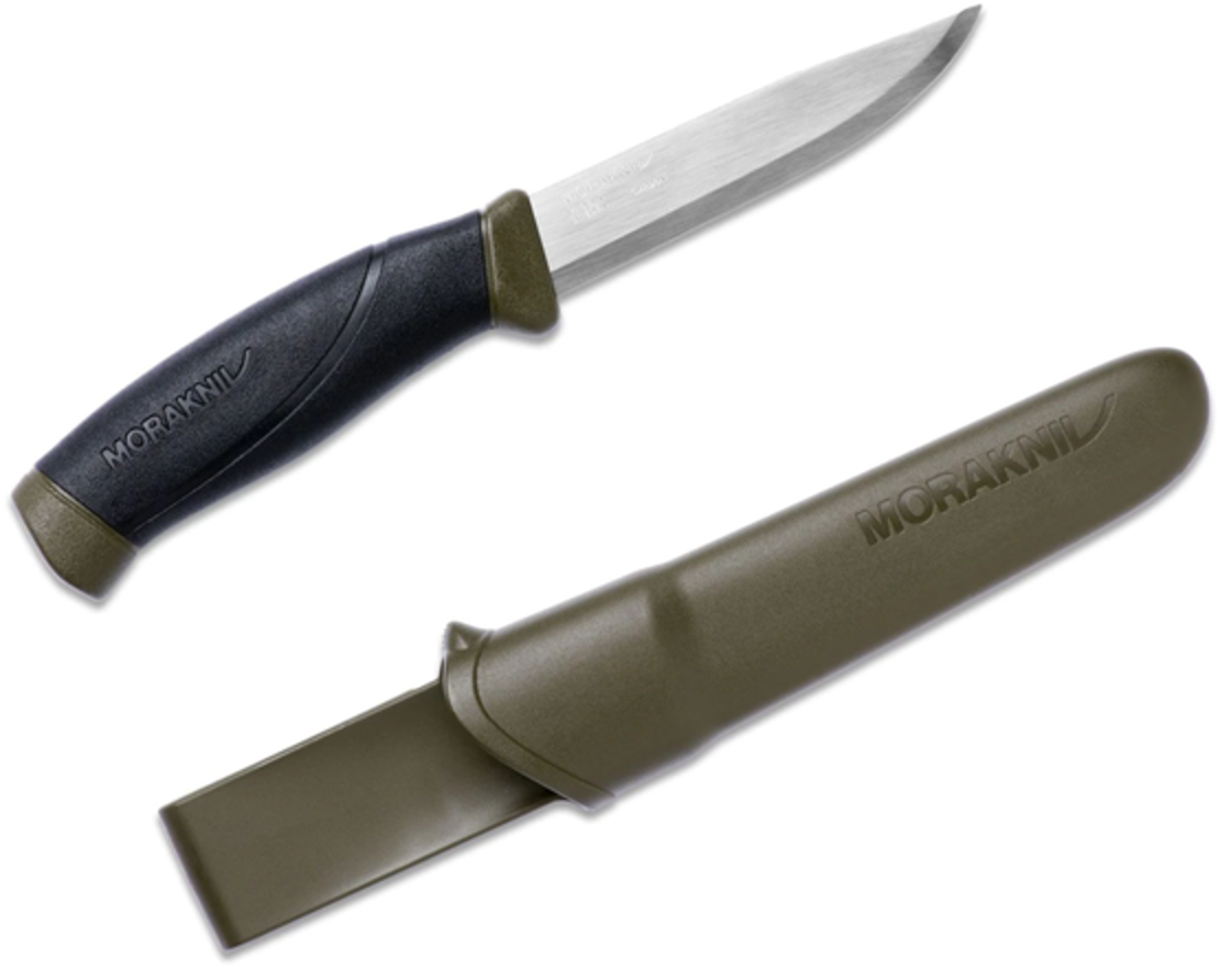 סכין מורה-קניב קומפניון אלחלד, ירוק חאקי - Morakniv Companion