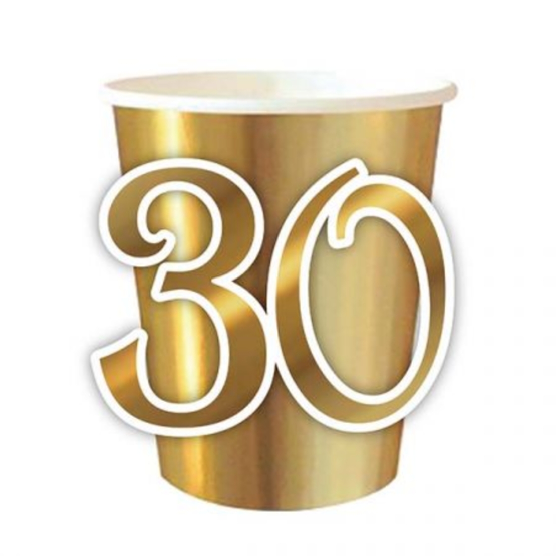 כוסות נייר 6יח-זהב עם מספר צורני-60