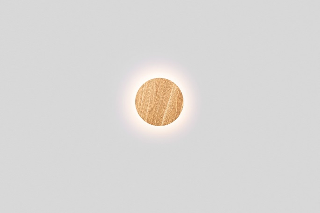גוף תאורה צמוד קיר Round עץ