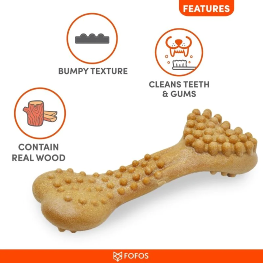 פופוס סטיקס צעצוע עץ בצורת מברשת לכלבים FOFOS