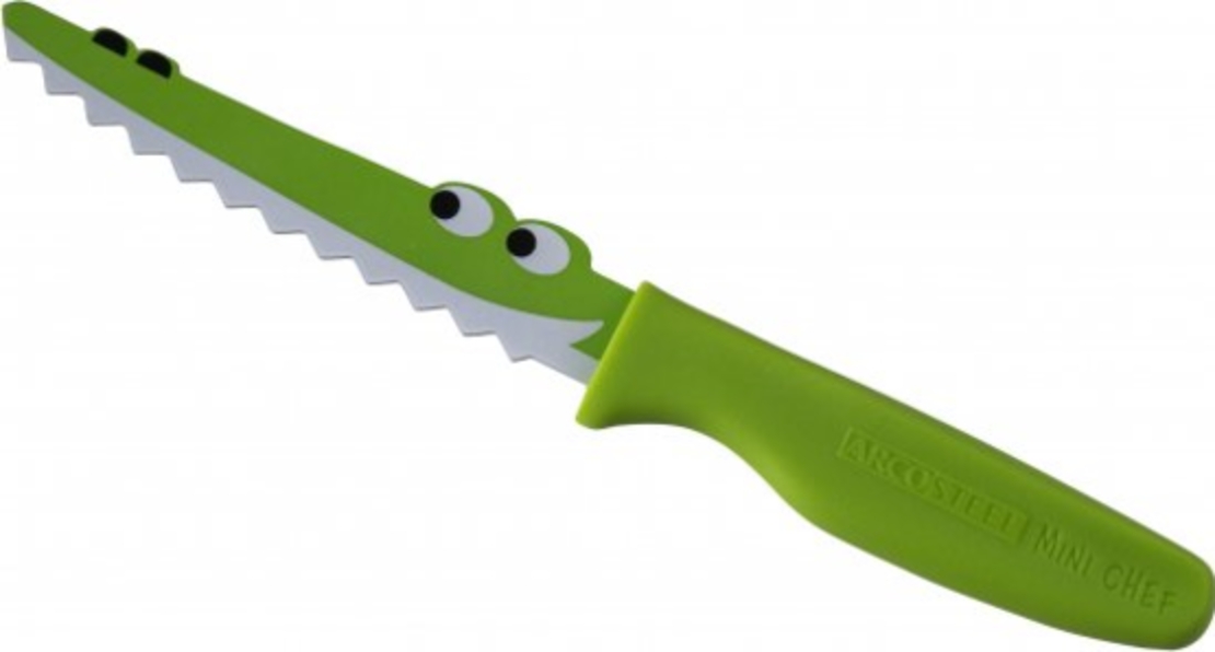סכין שף תנין לילדים 9 ס''מ Arcosteel - ירוקה
