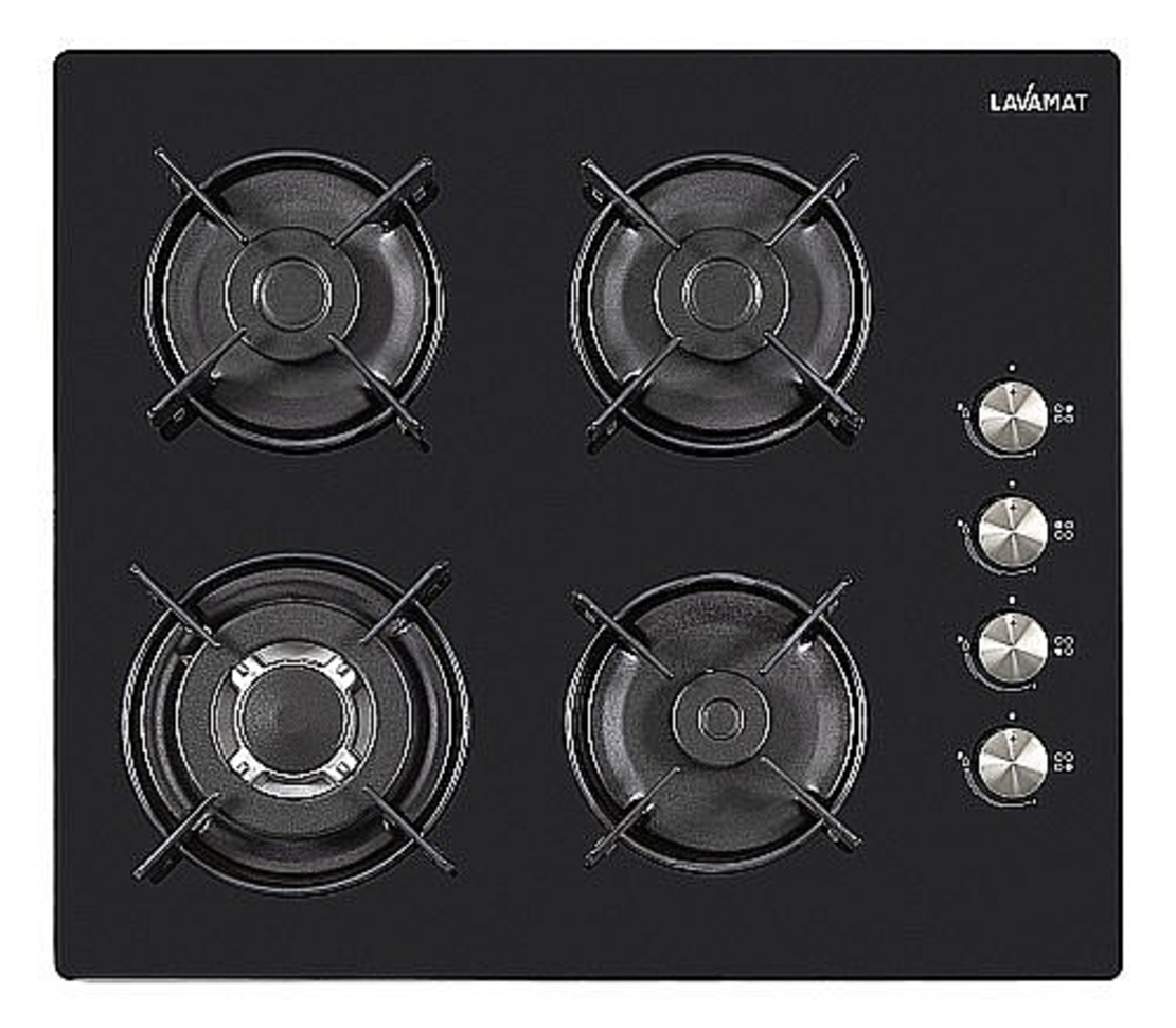 LAVAMAT 4 burners gas black glass stove top LVH66BG-NT