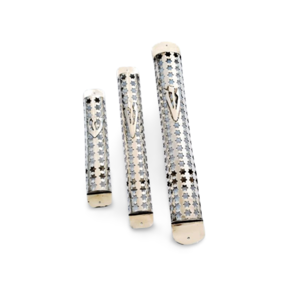 Star of David mezuzah in a selection of sizes pure silver