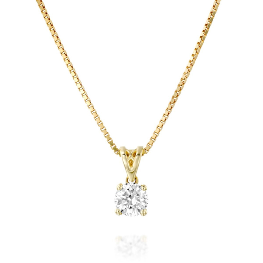 1 Carat Round Cut Created Diamond Pendant Necklace - EllaPhase
