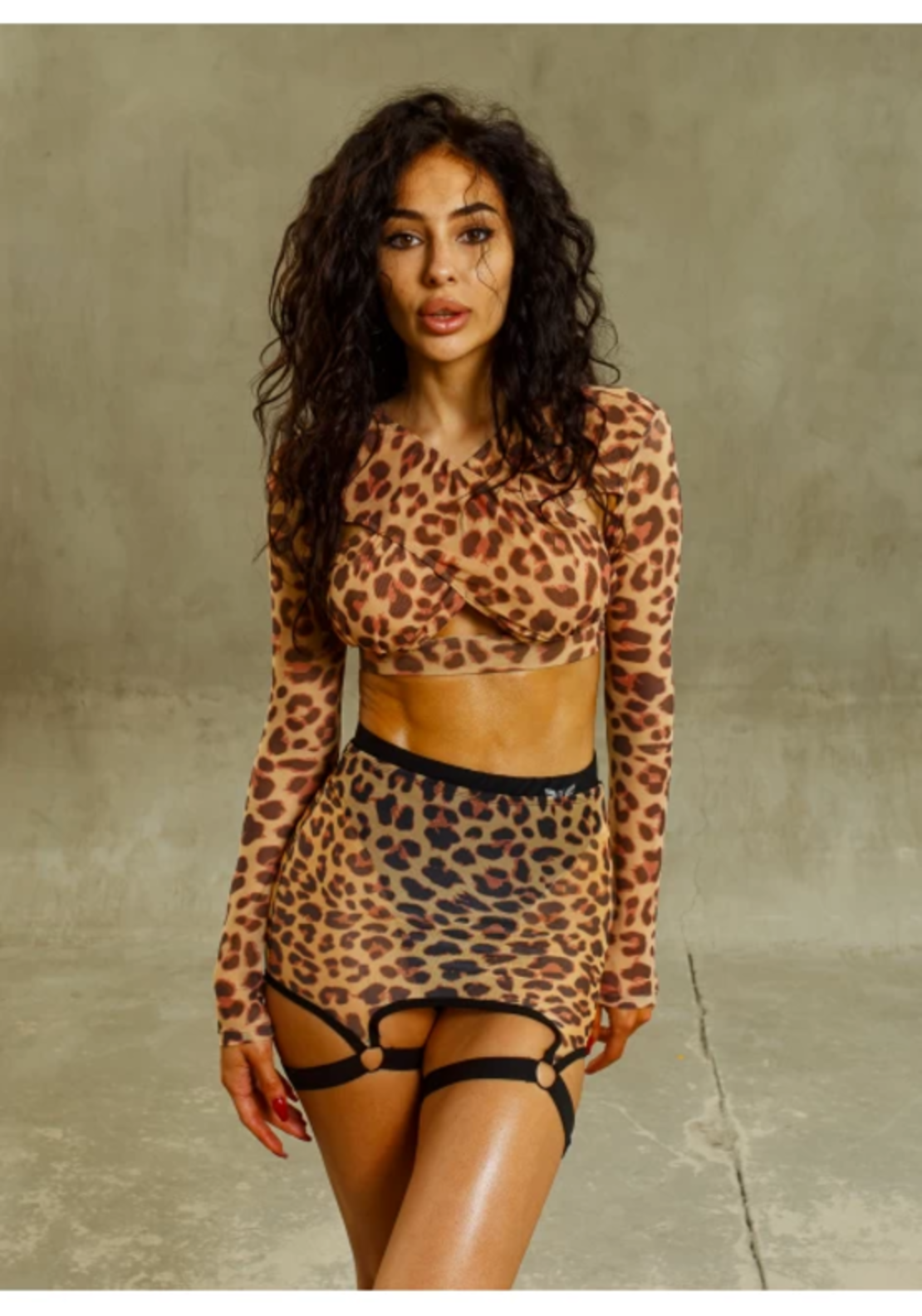 Skirt mesh DESEAR leopard (with shorts)