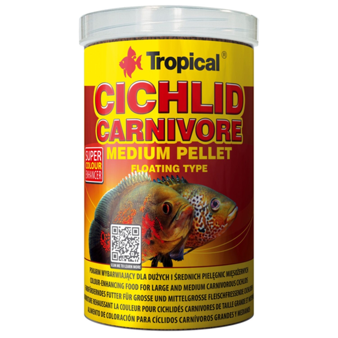 טרופיקל ציקליד אוכל בשר מדיום 1 ליטר | Tropical CICHLID CARNIVORE MEDIUM pellet-1L
