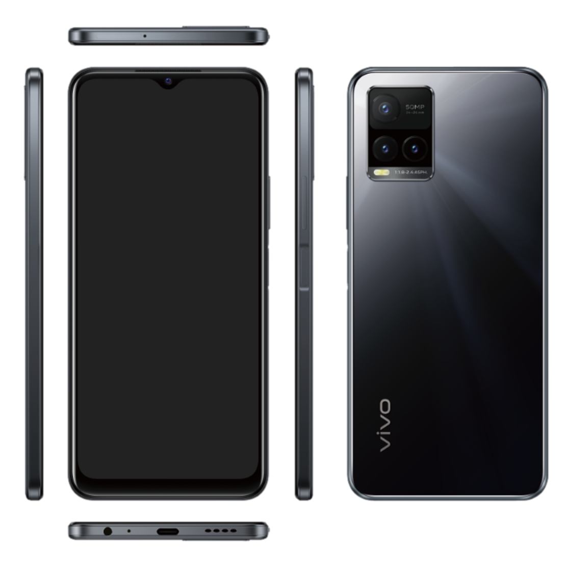 סמארטפון בצבע שחור מראה Vivo Y33S