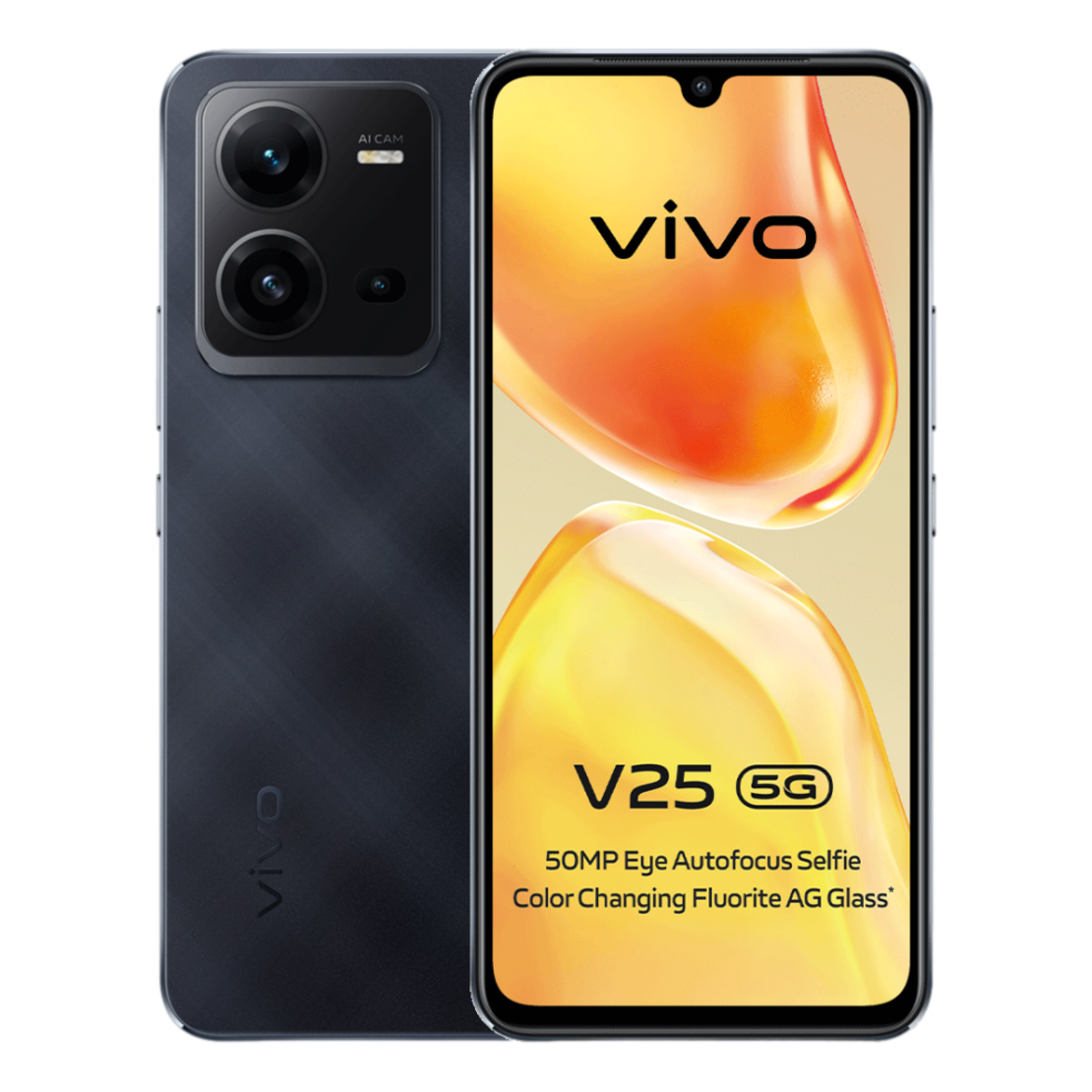 סמארטפון בצבע שחור יהלום Vivo V25