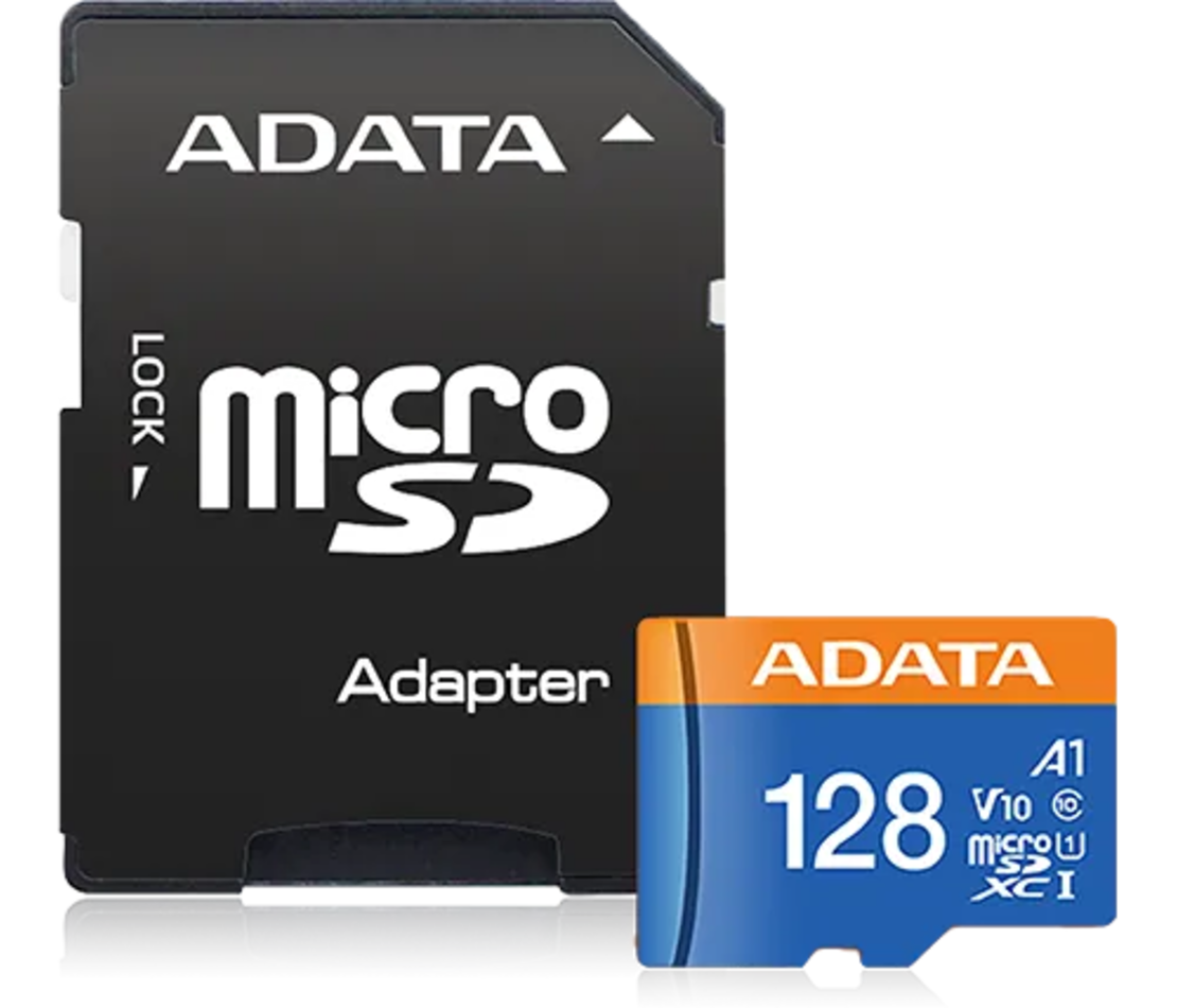 כרטיס זכרון בנפח 128GB כולל מתאם ADATA Premier Micro SDXC UHS-I AUSDX128GUICL10A1-RA1 SD
