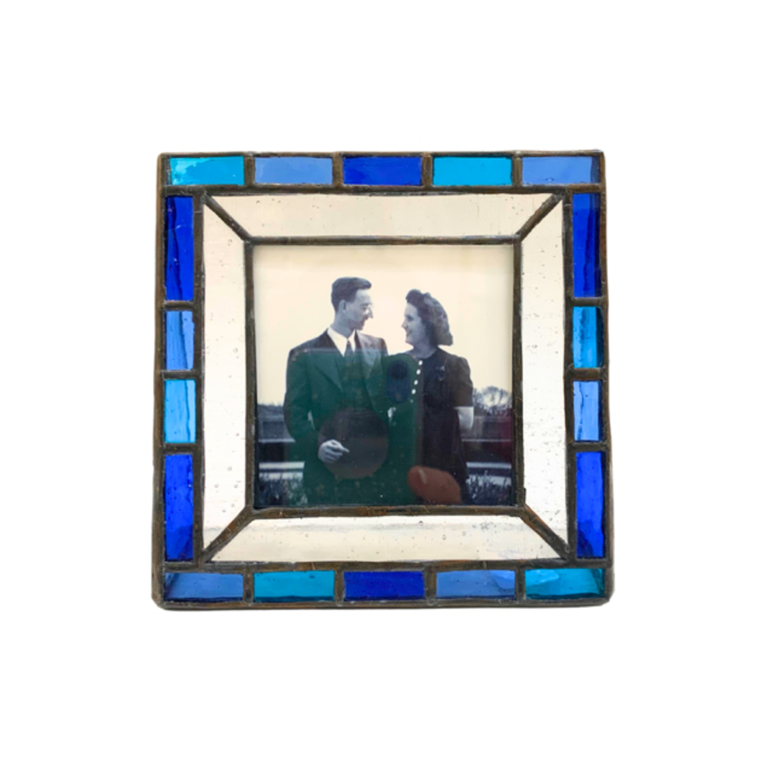 Tones of Blue Stained Glass Frame